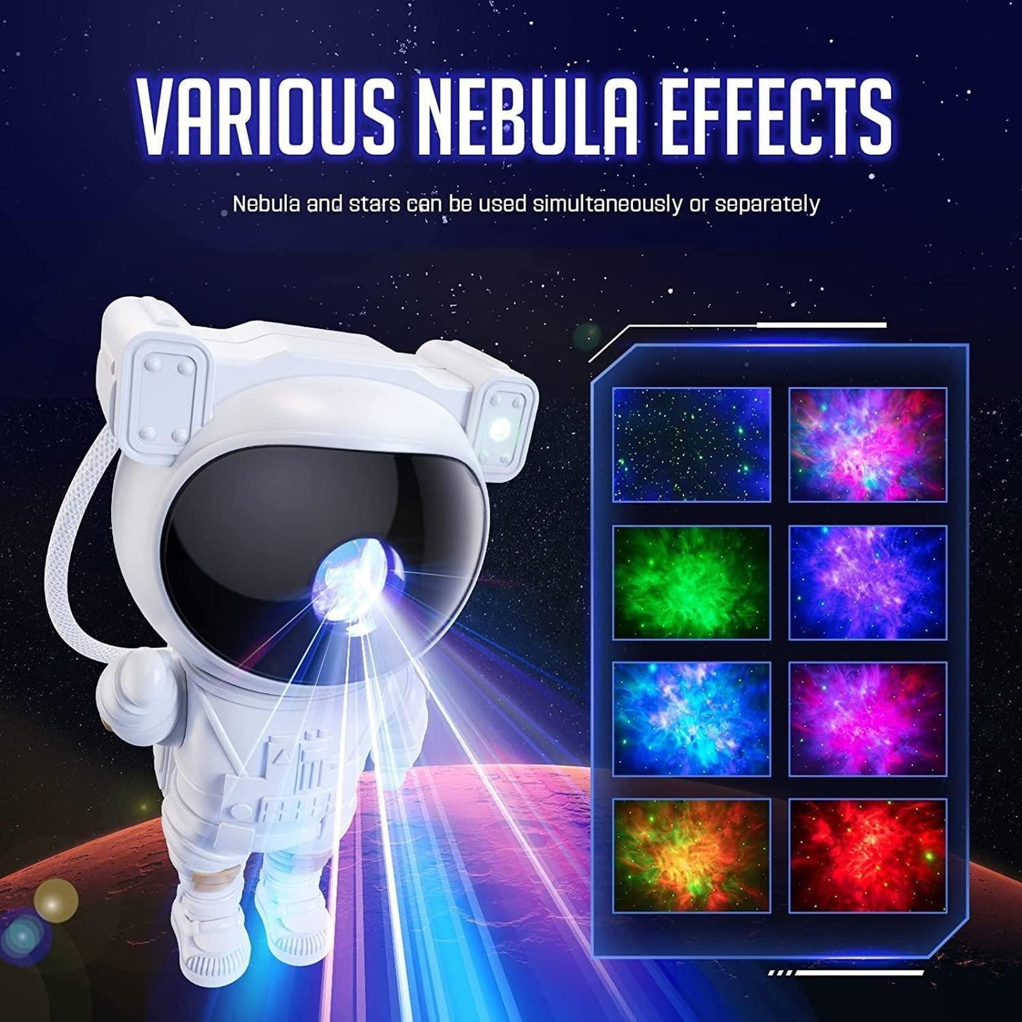 Astronaut Galaxy Projector – 360° Rotating Head with Remote Control