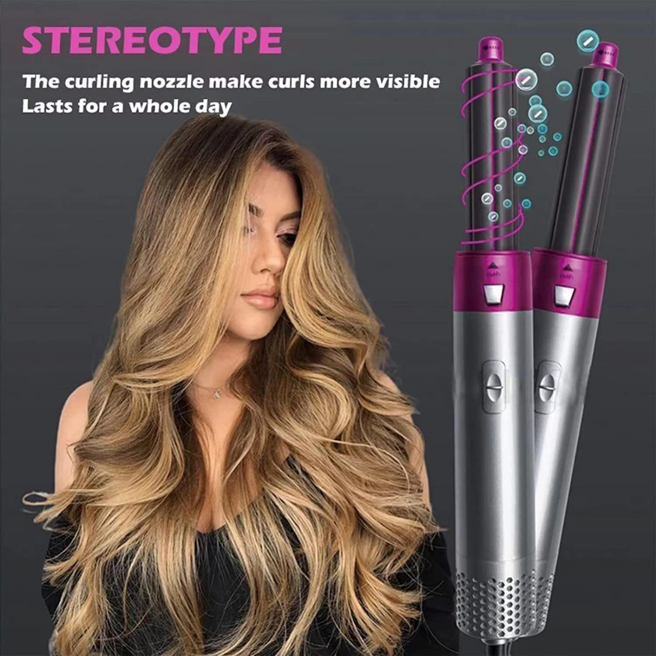 Buy 5 in 1 Hair Dryer Styling Tool – Multifunctional Hot Air Comb & Curler for Women | Grey