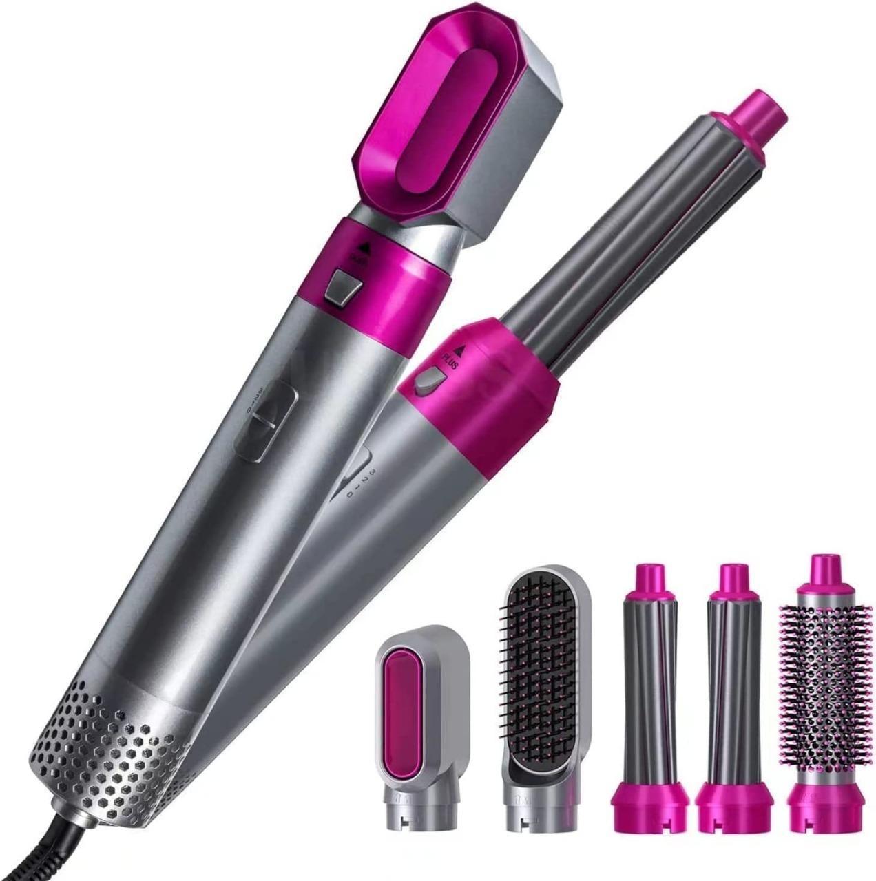 Buy 5 in 1 Hair Dryer Styling Tool – Multifunctional Hot Air Comb & Curler for Women | Grey