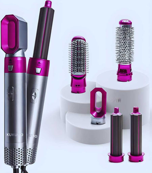 Buy 5 in 1 Hair Dryer Styling Tool – Multifunctional Hot Air Comb & Curler for Women | Grey