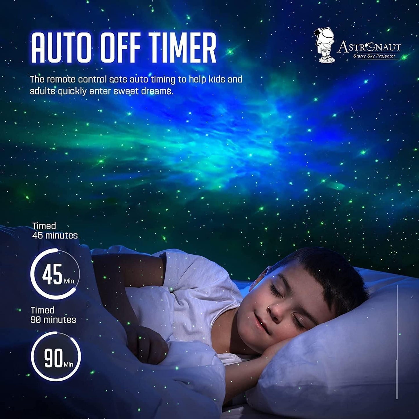Astronaut Galaxy Projector – 360° Rotating Head with Remote Control
