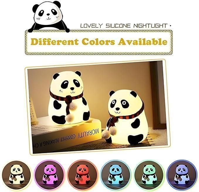 Cute Panda Light Lamp for Kids – Soft Silicone Night Light