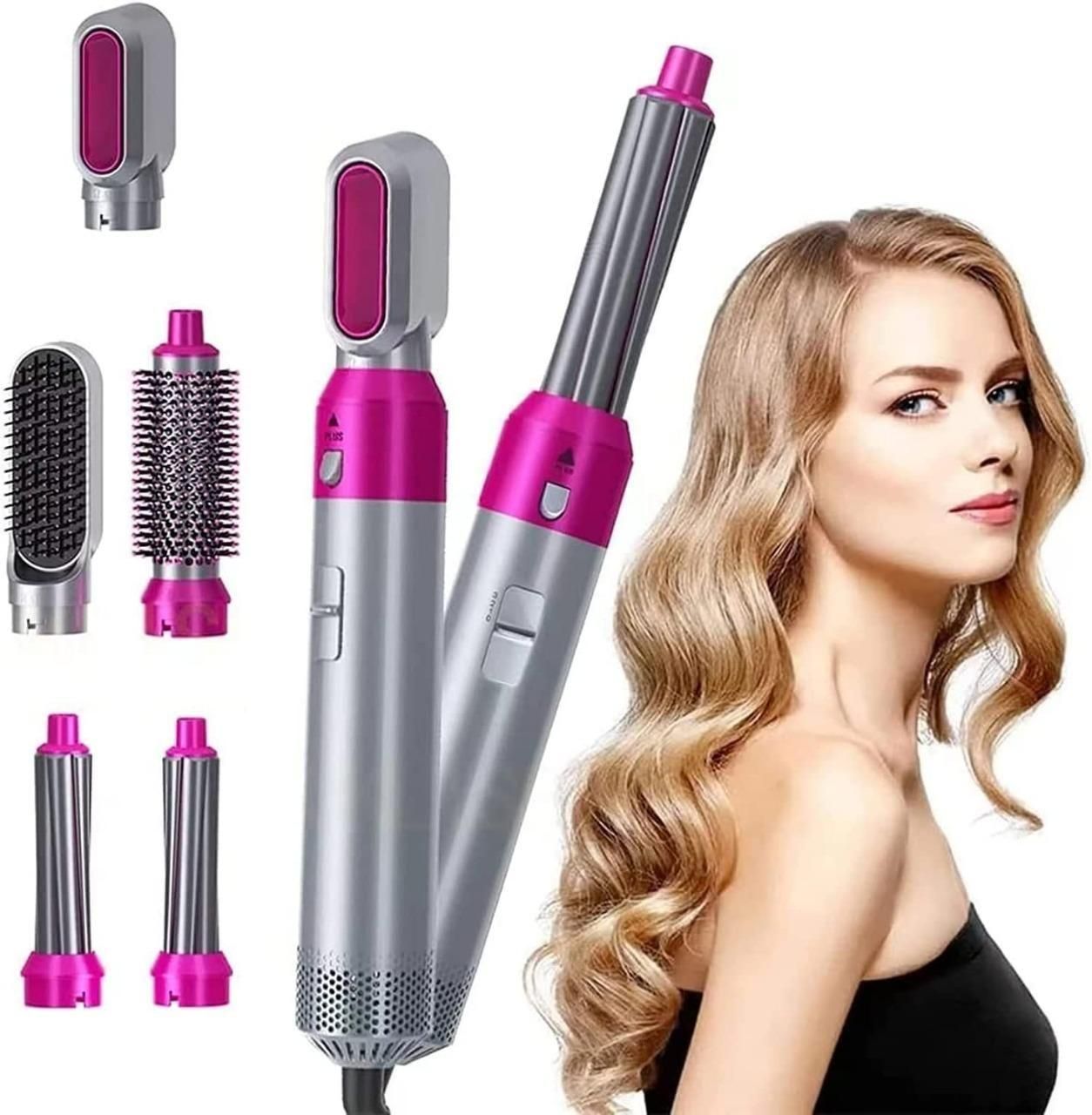 Buy 5 in 1 Hair Dryer Styling Tool – Multifunctional Hot Air Comb & Curler for Women | Grey