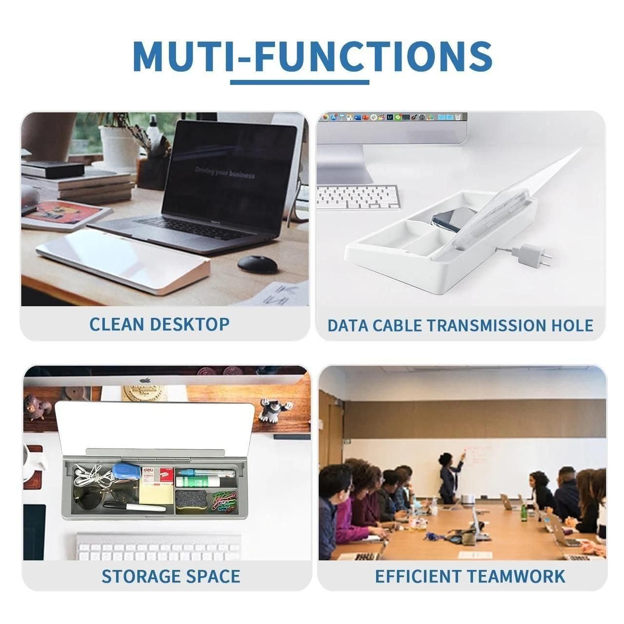 Desktop Whiteboard Storage Writing Board – Tempered Glass Reminder Board with Hidden Storage (12×12 cm)