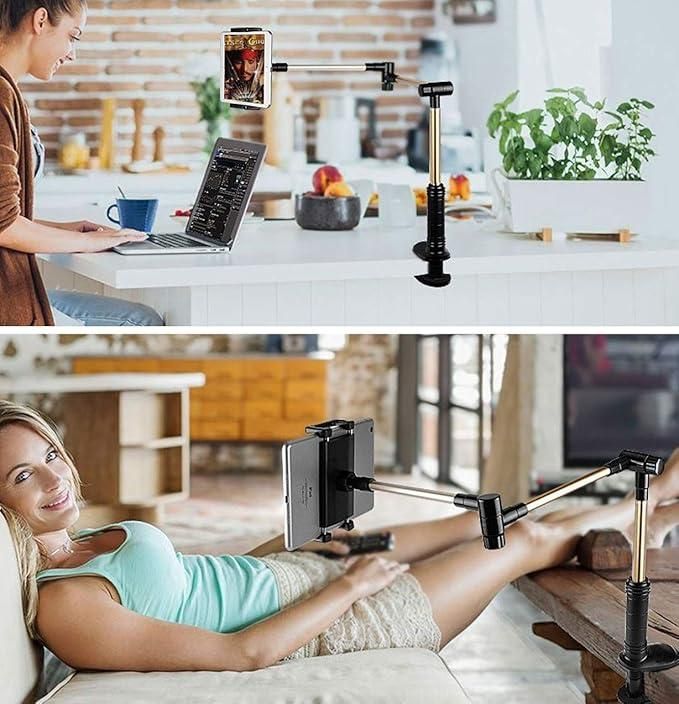 Flexible Mobile & Tablet Stand with 360° Adjustable Clip – Hands-Free Holder for Bed, Desk & Table