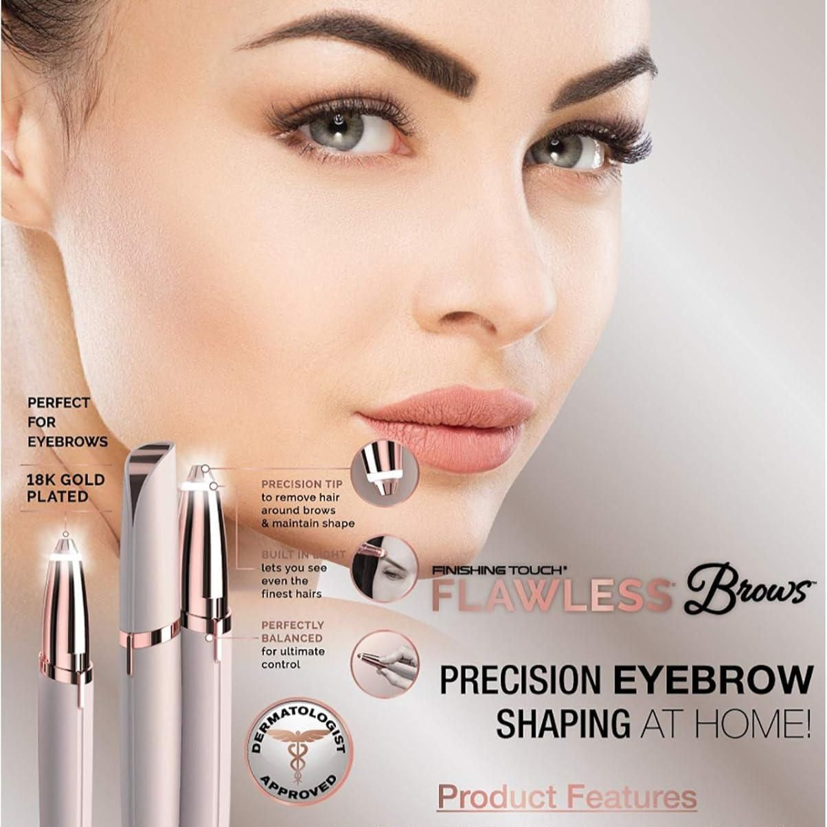 Flawless Eyebrow Trimmer for Women – Painless Hair Removal, Precision Shaping Tool (Pack of 1)
